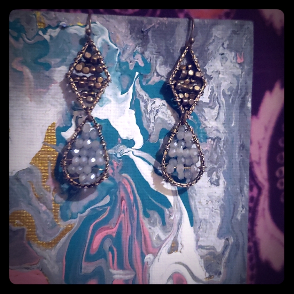 Beaded drop earrings
